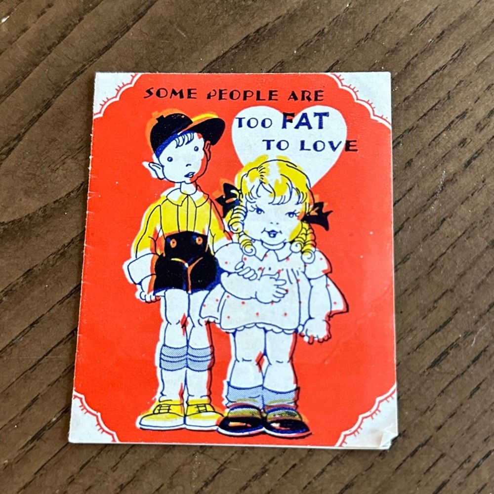 Vintage 1940s Valentine Card Humorous Children Illustration Made in USA Ephemera